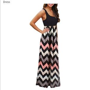 Women's Chevron Split Flowy Party Dress